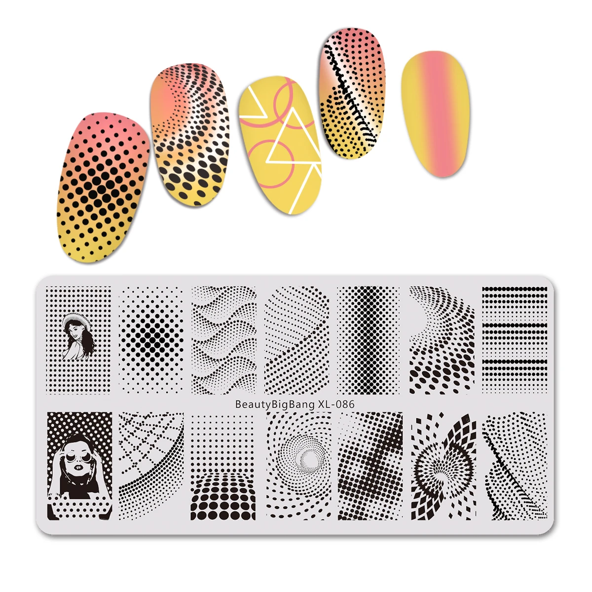 BEAUTYBIGBANG 6*12 см штамповочные пластины для ногтей прямоугольная Геометрическая вращающаяся полоса для ногтей штамп шаблон и форма для ногтей трафарет