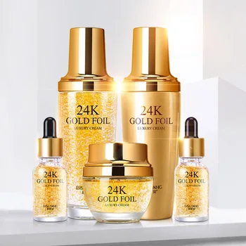 

5pcs 24k gold skin care set nourishing moisturizing gold foil skin care kit pregnant woman Skin Care set