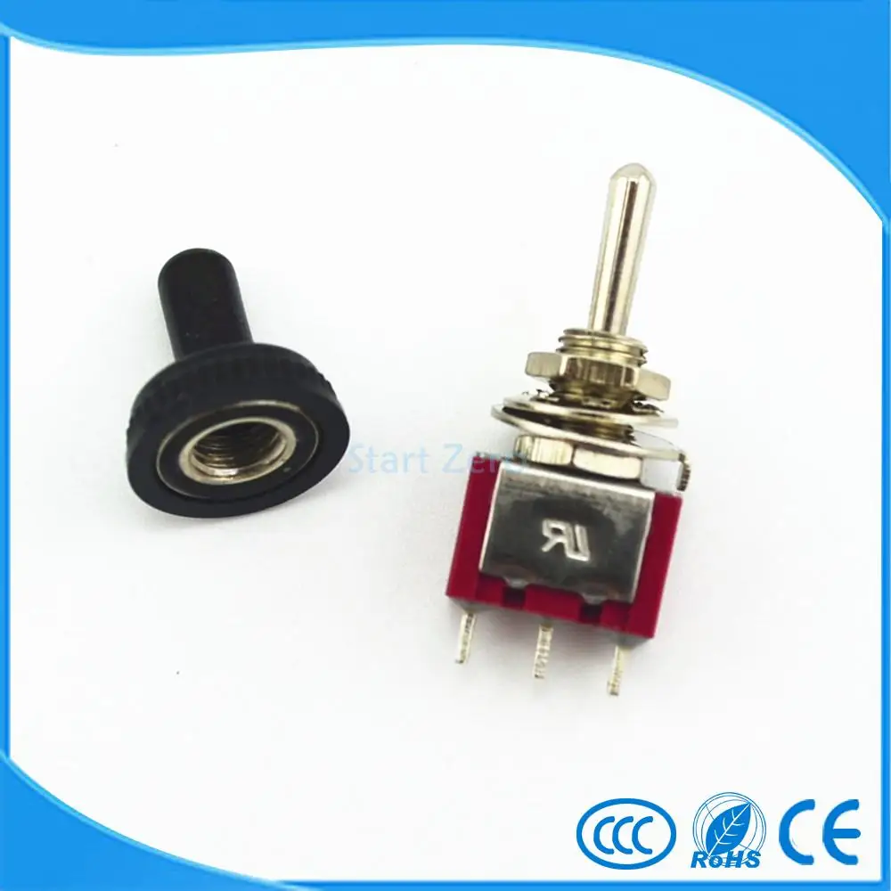 5 шт. кратковременный переключатель (ВКЛ) OFF 3 положения SPDT w крышка|spdt toggle switch|spdt