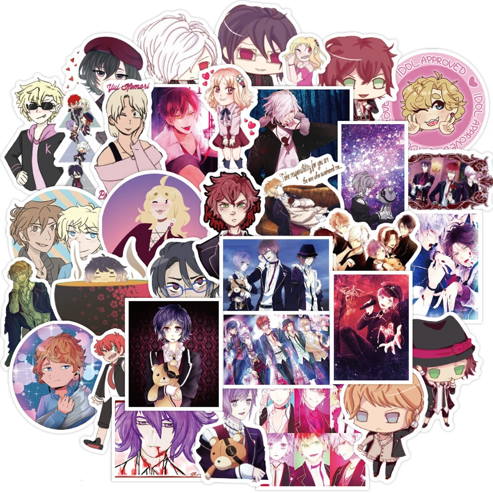 

50PCS Anime DIABOLIK LOVERS Stickers Laptop DIY Guitar DIY Luggage Skateboard Fridge Waterproof Graffiti Sticker Decals Kid Toys
