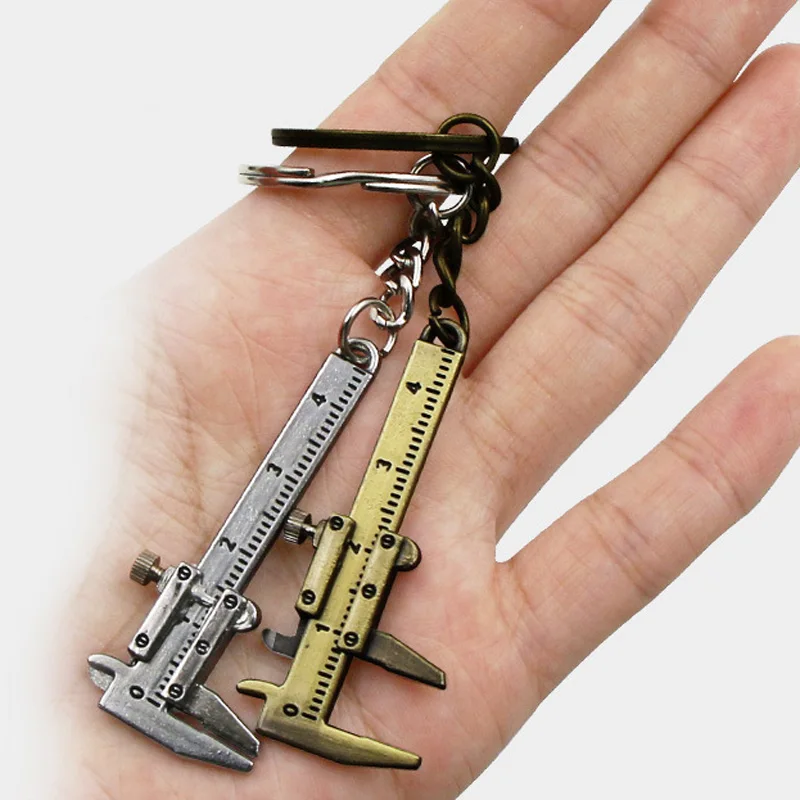 

Portable Mini Vernier Caliper Measure Tools Key Ring Zinc Alloy Calipers Gauge Slide Ruler Key Chain Woodworking Tools