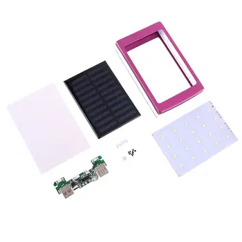 

(No Battery) 18650 Solar Power Bank Charger DIY Box Poverbank Case Led for Xiaomi Huawei Moblie Phone Power Pover Bank 20000mah