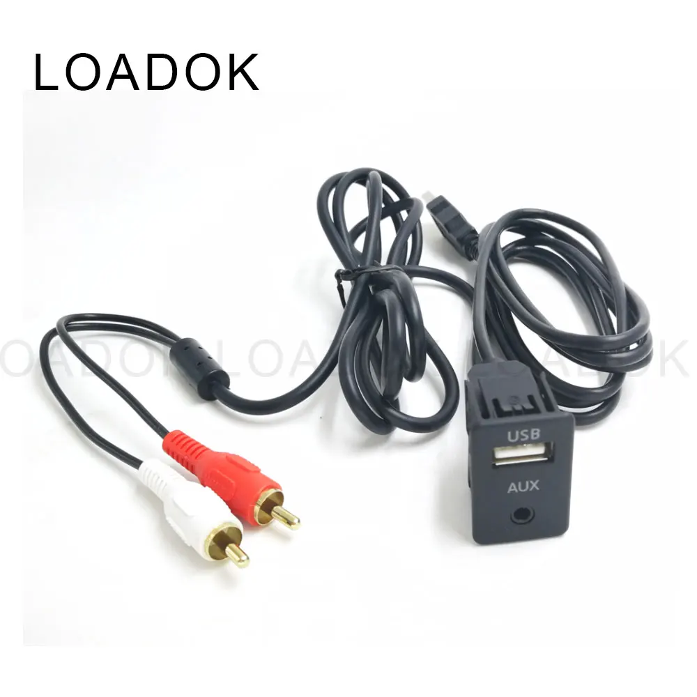

1.5M Car RCA Cable Adapter Switch 3.5mm Audio Jack RCA USB Cable Extention Mount Panel Cable for For Volkswagen Toyota