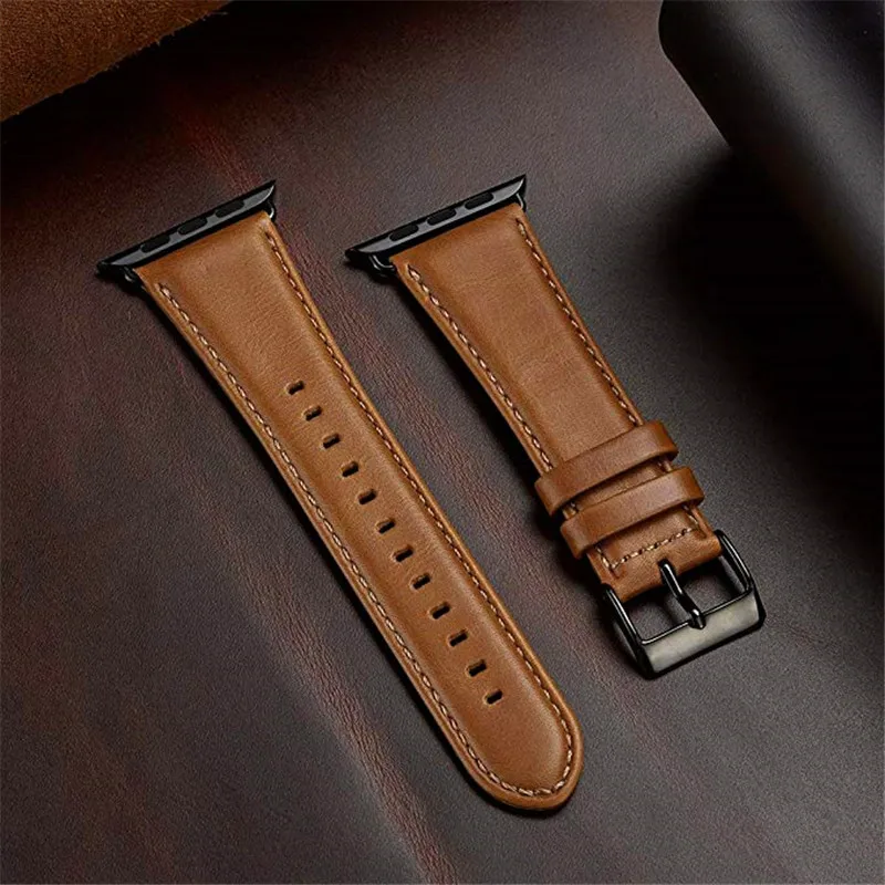

Genuine Leather Watch strap For Apple Watch band 38mm 40mm 42mm 44mm Wristband Bracelet For iWatch Series 5/4/3/2/1 accessories