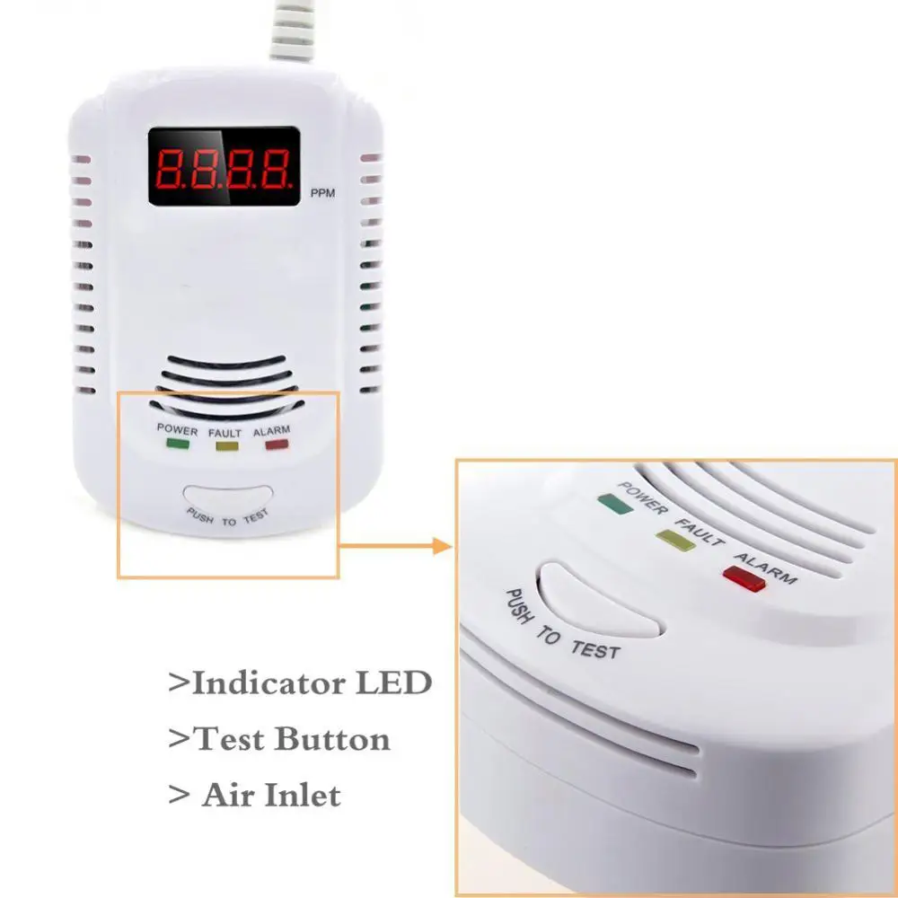 Home Standalone Plug-In Combustible Gas Detector LPG LNG Coal Natural Gas  Leak Alarm Sensor Voice Warning Alarm Sensor - AliExpress