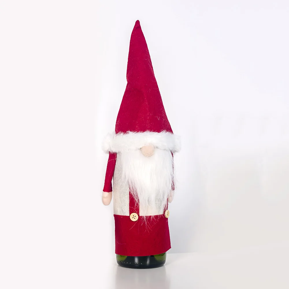 Рождественский Декор для дома, Рождественский винный чехол для бутылки с Санта Клаусом, оленем, бутылка, одежда для кухни, Новогоднее украшение - Цвет: red santa