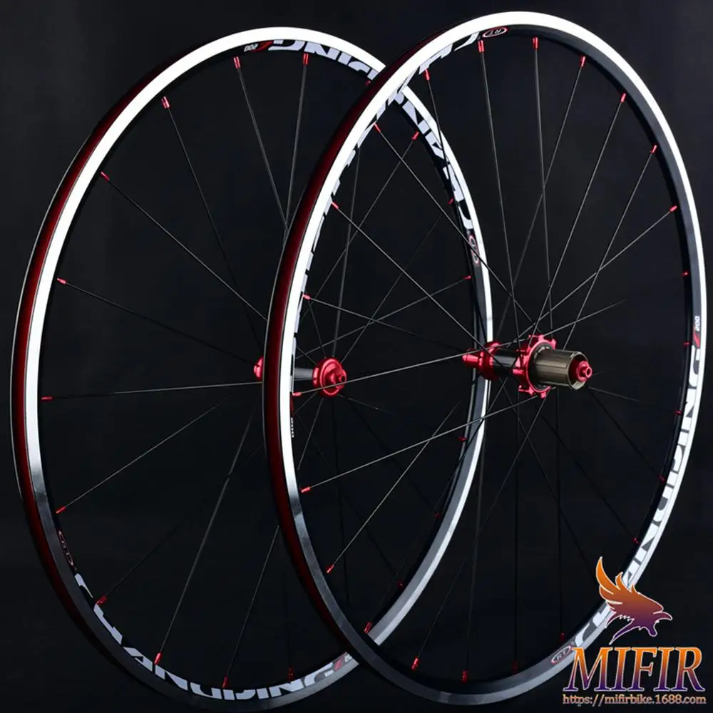 

Bearing 700C front 2 Rear 5 Ultra Light 120 Ring Aluminum Alloy Carbon Fiber Road Bike Bicycle Wheel Set With Tire Pad + Spokes