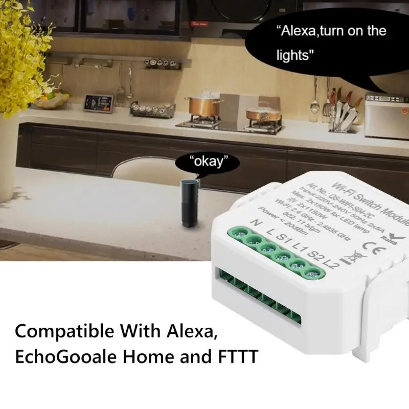 Tuya умный WiFi диммер модуль DIY модуль автоматизации для Alexa Google Assistant Защита окружающей среды и долговечность