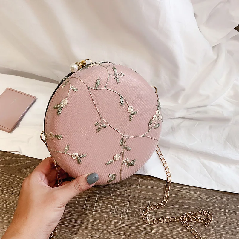 

Small Bag Women's 2020 New Style Fairy Lace Flower Small round Bag Korean-style Sweet Cute Chain Crossbody Bag