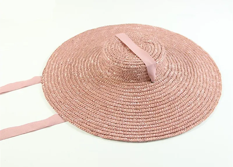 05-shi chic fashion summer natural handmade straw Designer wind brim leisure beach long ribbon lady fedoras cap women hat beach hat women sun hat