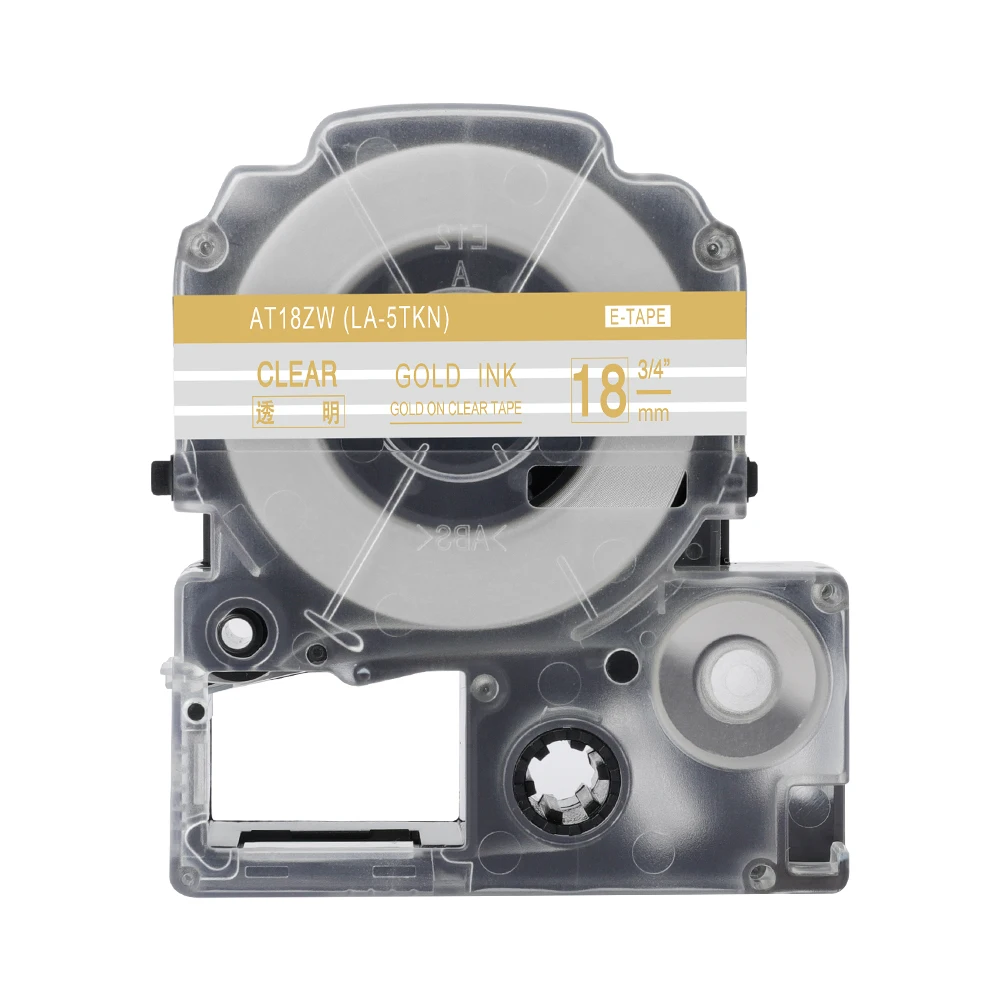 Fimax 1 упаковка SS18KW ST18KW LC-5TBN LC-5WBN 18 мм совместимый для Epson/King Jim Label Maker этикетка картриджа менеджер для LW-300 - Цвет: Gold on Clear