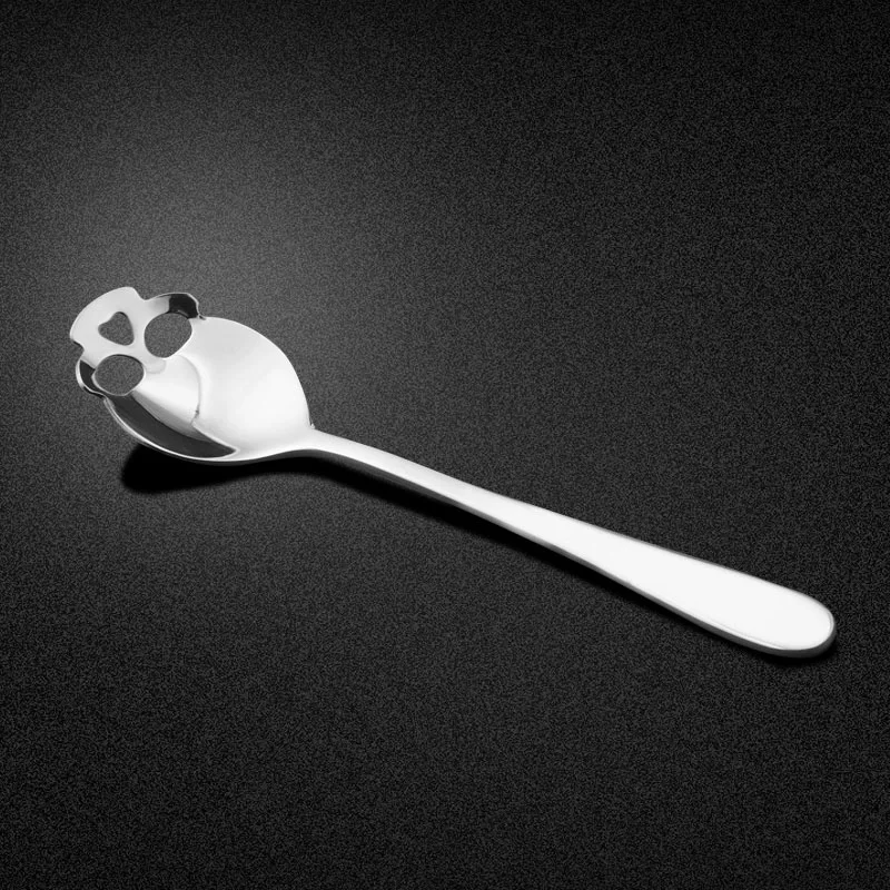 Десертная кофейная ложка из нержавеющей стали, ложка для мороженого, ложка для леденцов в форме черепа, креативная ложка для перемешивания, кухонная ложка