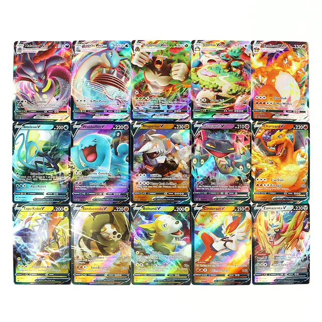 English Language Version Pokemon Cards 50-300Pcs Pokemon Cartas 300 V MAX 300 GX Children Battle Game Tag Team Shining Vmax TOMY 5