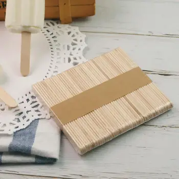 

50Pcs/Lot Wooden Craft Ice Cream Sticks Pop Popsicle Sticks Natural Cake Tools DIY Kids Handwork Art Crafts Toys Ice Mold