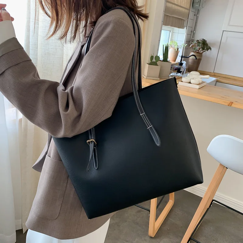 4 Colors Fashion Vintage Commuting Large-capacity Soft Pu Leather Tote Bag  Casual Simple Versatile Portable Women Shoulder-bags - Tote Bags -  AliExpress