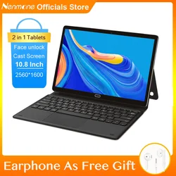 Tablette Android 4G LTE de 10.8 pouces 2 en 1 avec clavier, 2560x1600 HD, GPS de 13mp, 10 cœurs, MT6797, déverrouillage par reconnaissance faciale 