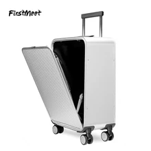 FirstMeet все Алюминий открытые по бокам на колёсиках бизнес класса люкс портфель для компьютера ТСА пароль чемодан на колёсиках 16/20/24 дюйма