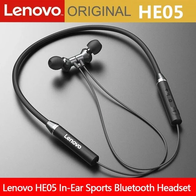 Lenovo Bluetooth Earphones HE05 Wireless Earbuds Magnetic Neckband Earphone Waterproof Sport Headset with Mic Noise Cancelling 1
