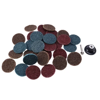 

2Inch Roloc Quick Change Sanding Disc Roll Lock Surface Polishing Pad 30Pcs R Type with Mandrel for Drill 50mm