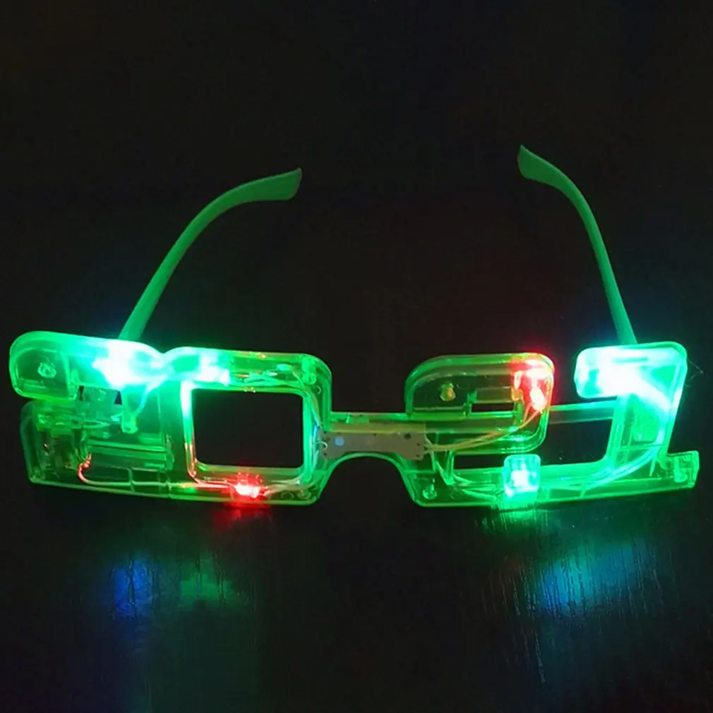 LED Luminous Glasses Halloween Glowing Neon Christmas Party Bril Flashing Light Glow Sunglasses Glass Festival Supplies Costumes