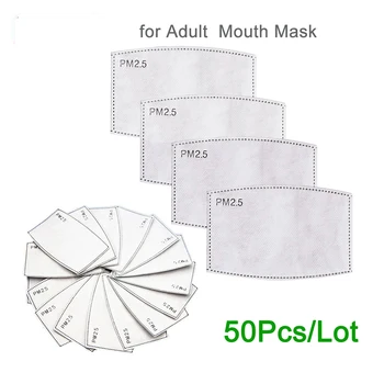 

50pcs/Lot PM2.5 Filter Paper Anti Haze Mouth Mask Anti Dust Mask Activated Carbon Filter Paper