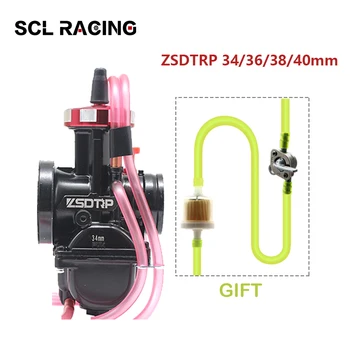 

Alconstar 1 Set Motorcycle PWK 34 36 38 40mm Carburetor + Fuel Tube + Oil Fuel Filter+Oil Switch With Power Jet For 250-500cc