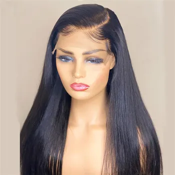 

Long Straight Wig 5*5 PU Silk Base Wig Natural Hairline Lace Front Human Hair Wigs with Baby Hair Bleached Knots Small Cap