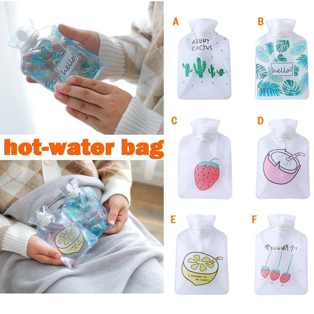 

Small Transparent Hot Water Bottle Cartoon Simple Winter Warm Water Bag Student Portable Mini Water Hand Warm Treasure Bag