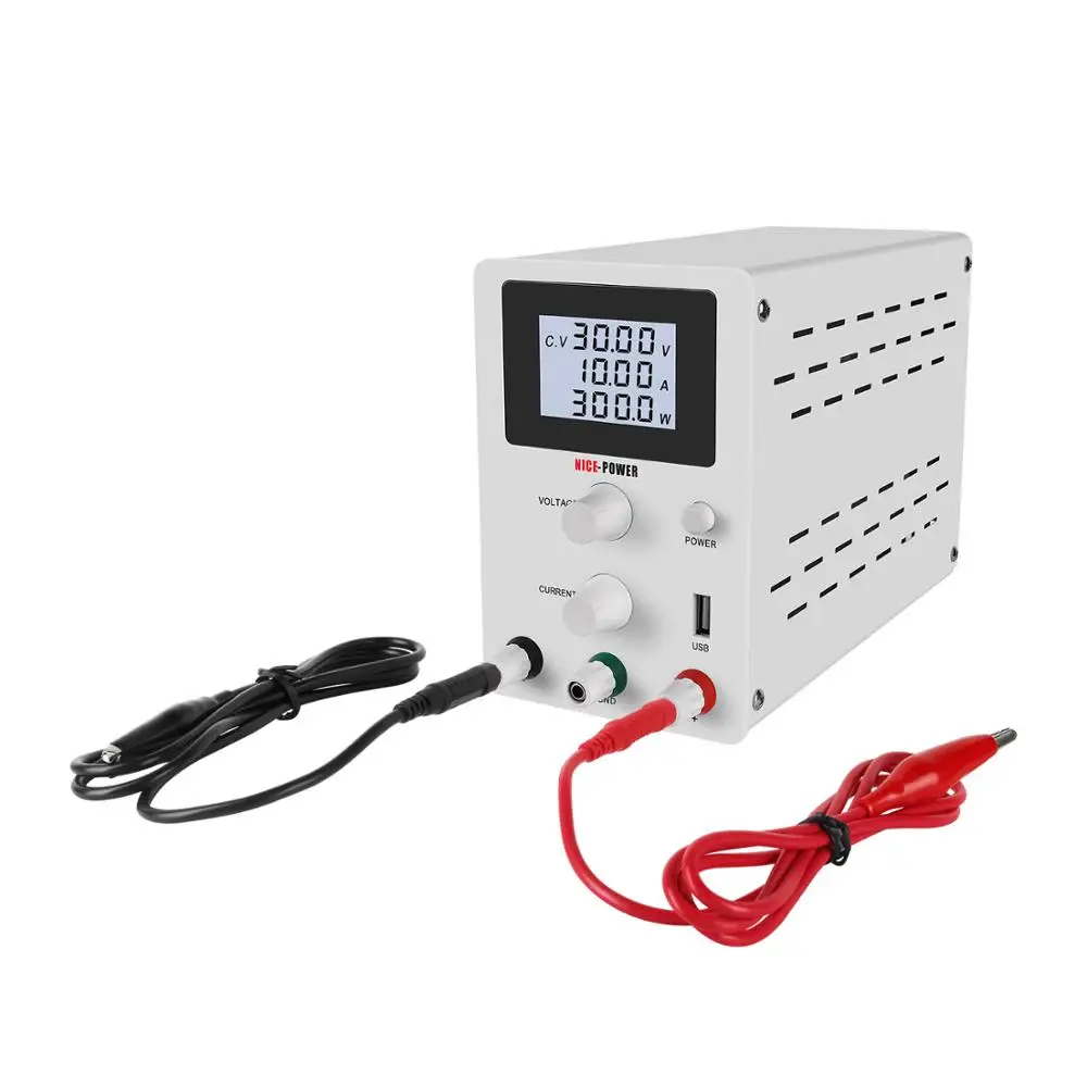 30V 10A Переключение DC Питание Напряжение регуляторы Lab инструмент для ремонта Регулируемый Источники питания Мощность дисплей 0,01 V 0.001A 0,001 W