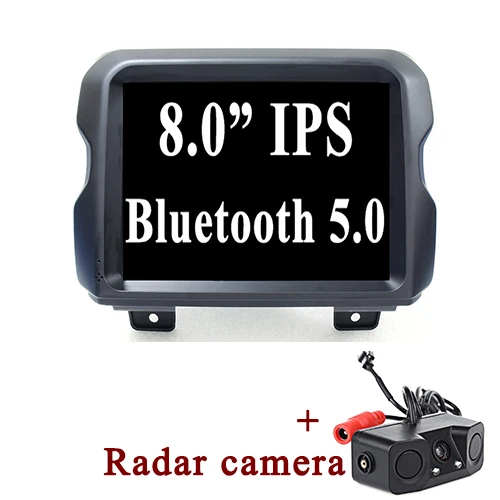with Radar camera YAZH Android 9,0 Pie Автомобильный плеер мультимедиа для Jeep Wrangler с 8," ips/4 K видео/встроенное зеркало-Ссылка для Apple/Androd - Цвет: with Radar camera