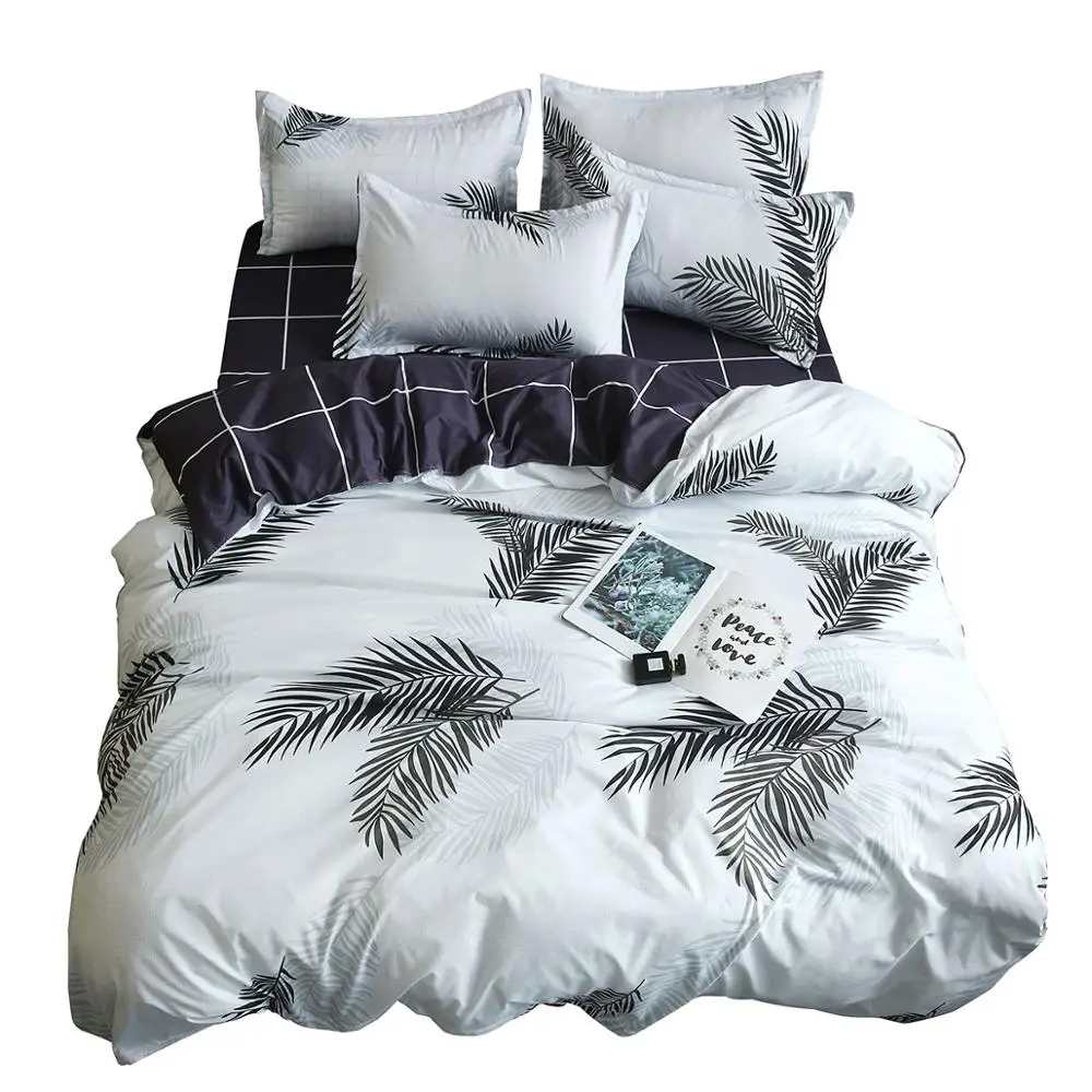 

Bedding Set Set of 4 Solid Color Simple Bedding Banana Leaf 2.0m (6.6 ft) Bed