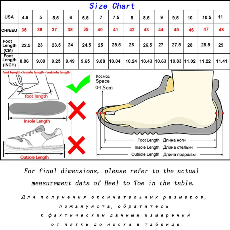 Size chart（4.5-11）