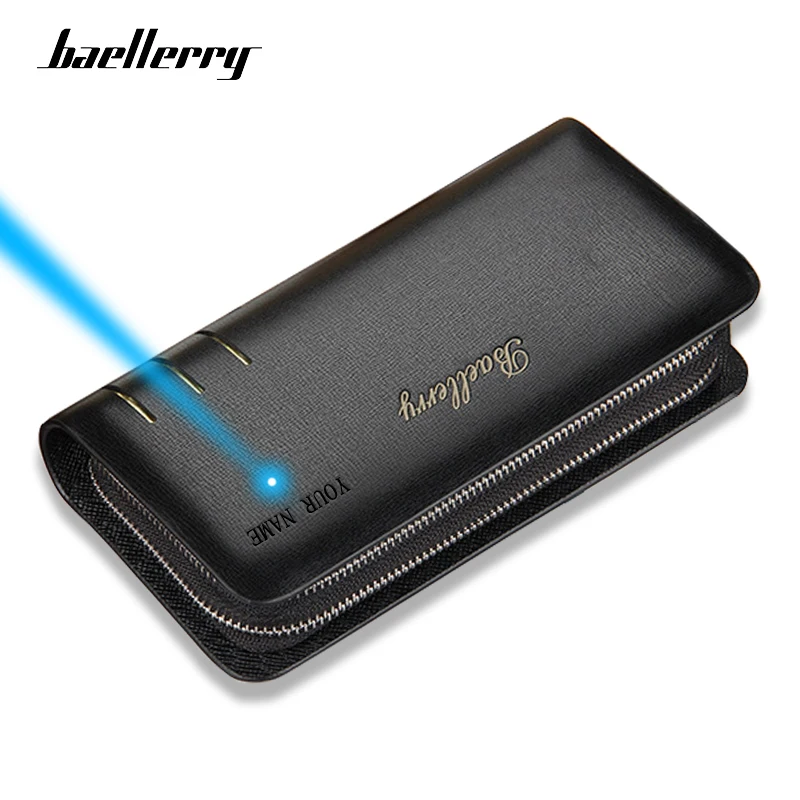 

Baellerry Leather Men's Wallet Long Double Zipper Clutch Men Luxury Purse Wallets Business Male Fashion Wallet for Mobile Phone