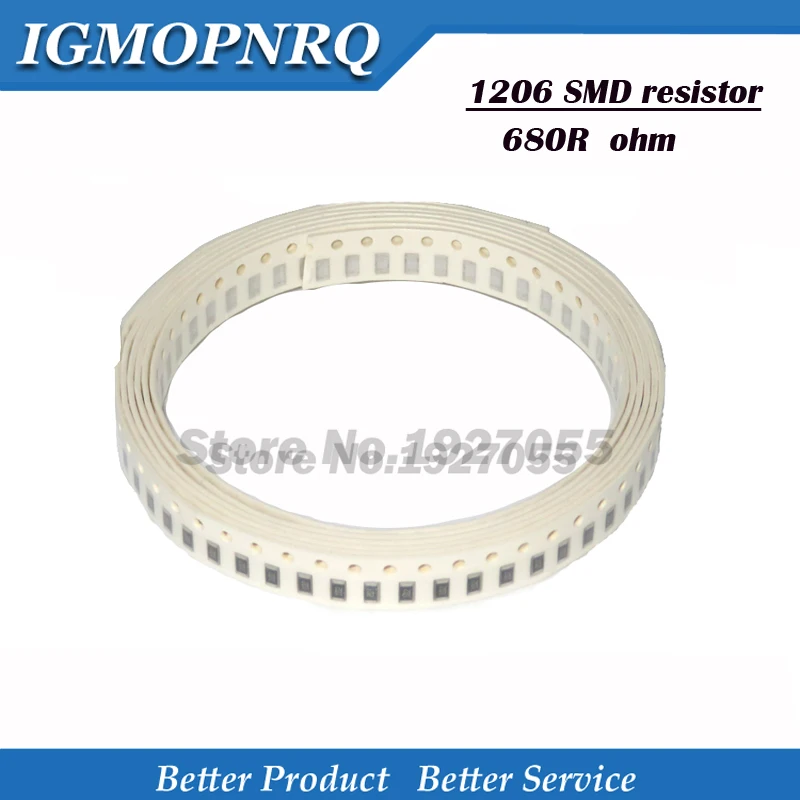 100 шт. 1206 680R SMD резистор ошибка 1% 680 Ом резистор проволочного чипа 0,25 W 1/4W 680R 681 SMD резистор новый