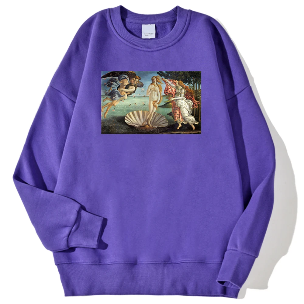 

The Birth of Venus Cartoon Printing Hoody Man Crewneck Loose Hoodies Fashion Fleece Sweatshirt Autumn Warm Fleece Clothing Men