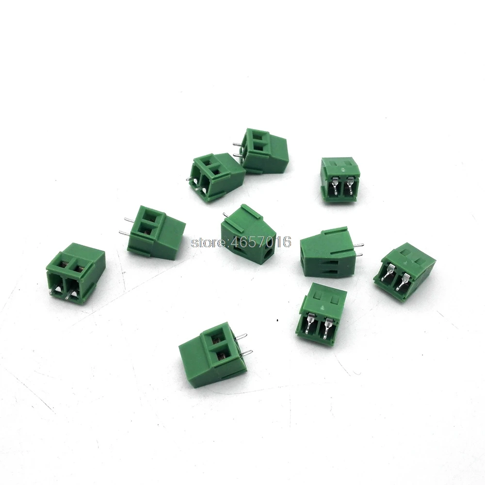 10 шт. KF128 2 полюса/2 Pin 2,54 мм PCB Универсальный винтовой клеммный блок разъем