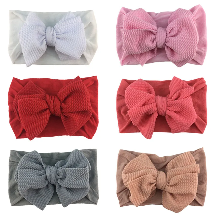 Baby Headband with Double Bow Stretchy Liverpool Fabric