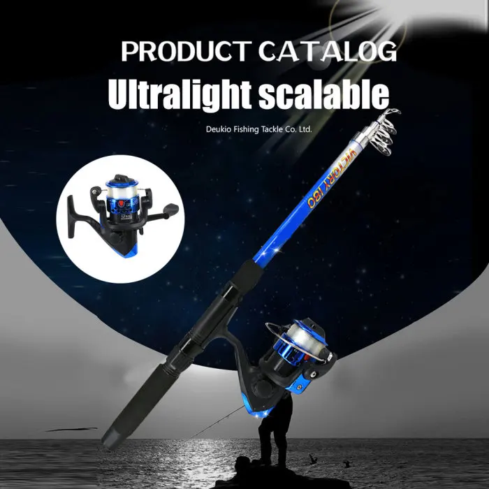 Newly Fishing Rod Pole Reel Wheel Hook Kit Portable Tackle Accessories Telescopic for Sea