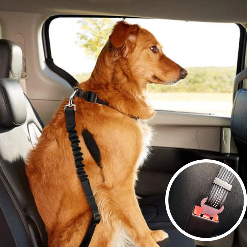 Car Pet Dog Seat Belt Elastic Reflective Detachable No Pull French Bulldog Accessories Large Medium Small Leash Harness | Дом и сад