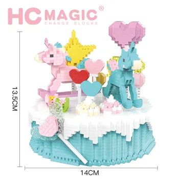 

Love Trojan Birthday Cake Diamond Small Particle Building Blocks Children Puzzle Assembly Toys Adult Children Construction 1016
