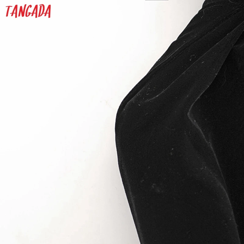 Tangada, женское сексуальное черное мини-платье с блестками, блестящее, длинный рукав,, Дамское элегантное Новогоднее праздничное платье, vestidos 3H34