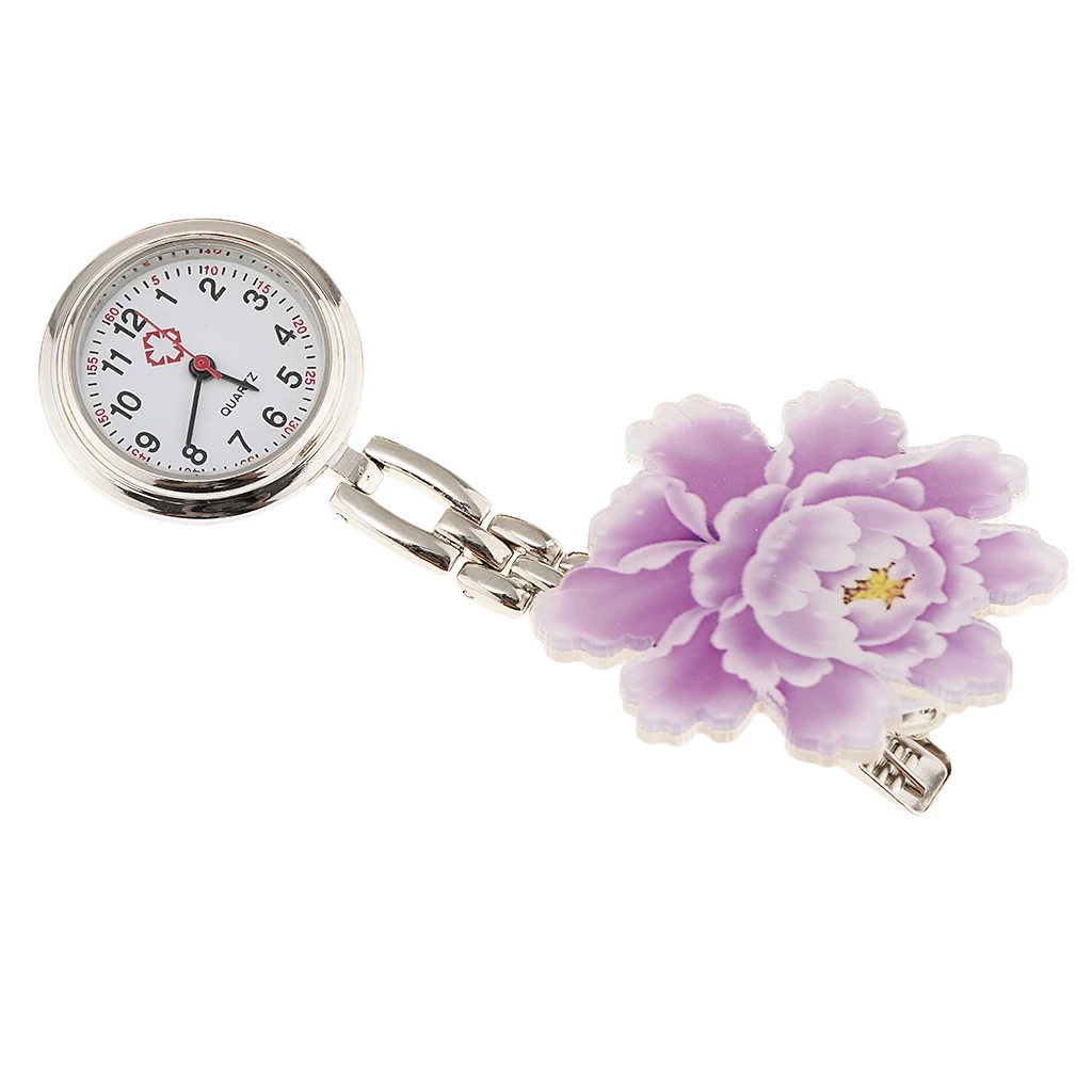 2Pcs Nurse Pocket Watch Women Paramedic Tunic Clip Brooch Doctor Fob Watches
