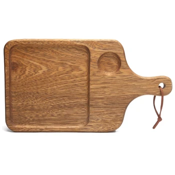 

Zebrawood Japanese Style Wooden Breadboard with Grooved Nordic Style Solid Wood Dinner Plate