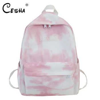 

Fashion Gradient Color Women Backpack High Quality Durable Canvas School Backpack Pretty Style Girls School Bag Travel Backpack