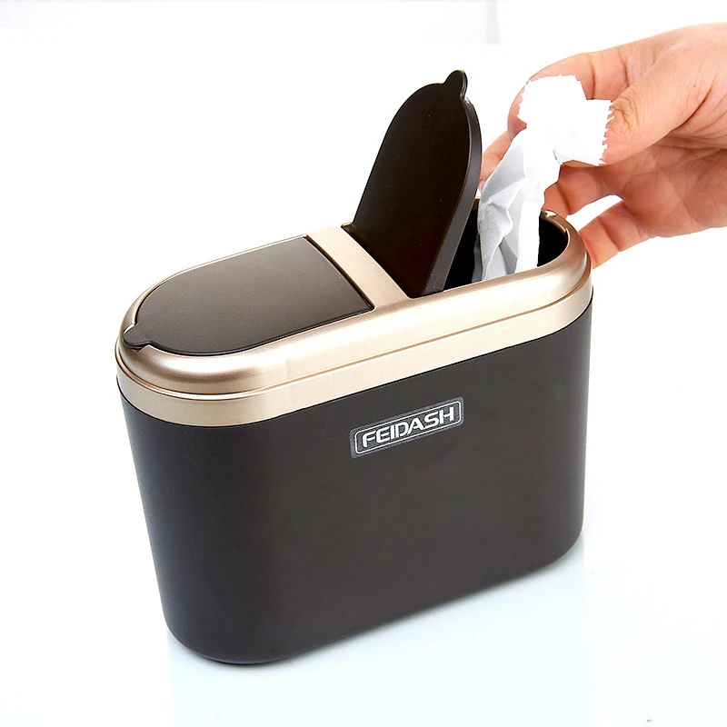 Mini Car Trash Can Home Small Garbage Dust Case Box Car Storage Case Car Trash Bin Car Accessories Office Desktop trash can