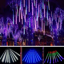 À prova dwaterproof água plug ue guirlanda 8 tubos led chuva chuva chuva string luz 50cm icicle snowfall decoração de natal navidad