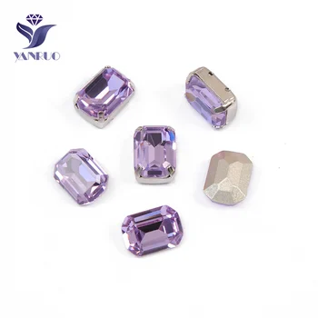

YANRUO 4610S Octagon Violet Sewing Rhinestones Glass Sewn Glittering Stones Diamante Apply for Crafts Decorative Stones