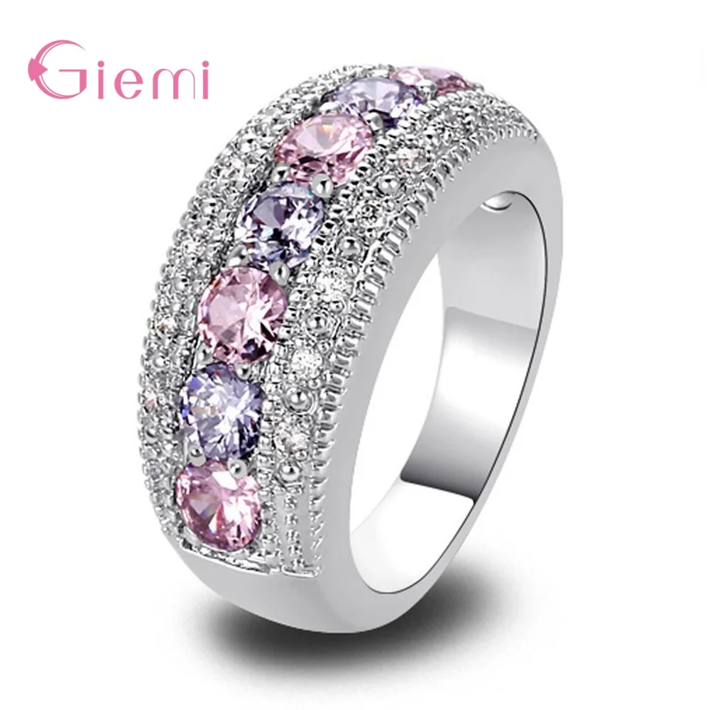 Europe Style 925 Sterling Silver Rings For Women AAA Austrain Crystal Wedding Promise Gift Cubic Zircon Jewelry Bijoux | Украшения и