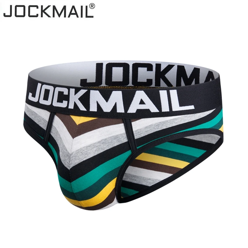 

JOCKMAIL Men Underwear Briefs Slip Shorts Cueca Gay men Underwear sexy Male panties striped Breathable Cotton Low waist jocks
