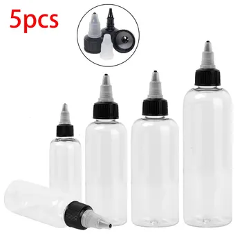 

5pcs 30ml 60ml 120ml PET Transparent Dropper Bottles Empty E Liquid Oil Juice Vape Containers with TWIST Top Caps